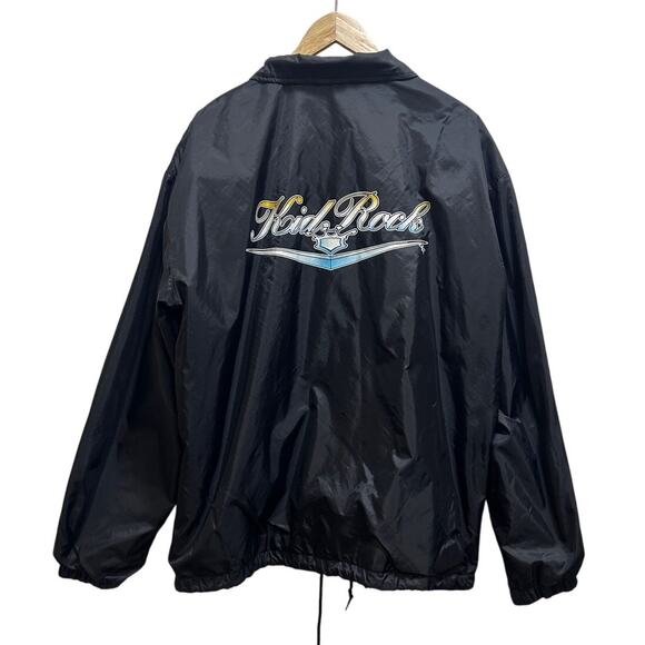 VTG Kid Rock Tour Jacket L 1999 Blk Top Dog Records Snap Front Nylon Streetwear - Picture 2 of 10
